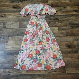 Old Navy Floral Maxi Wrap Dress Size XS